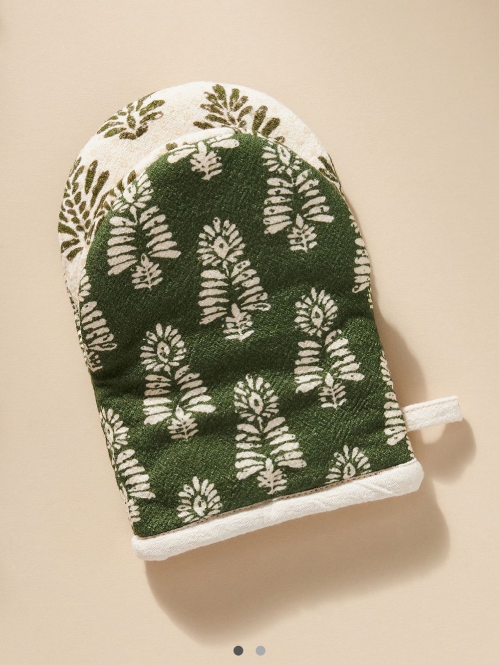 By Anthropologie green Printed Oven Mitt